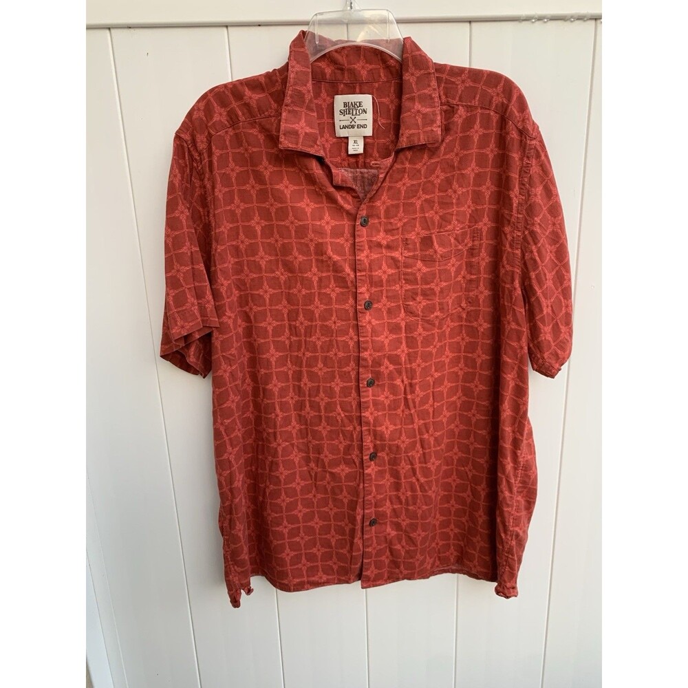 Blake Shelton X Lands' End Shirt Mens XL Short Sleeve Button Down